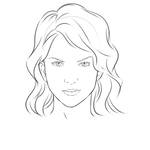 Simple Female Face Sketch